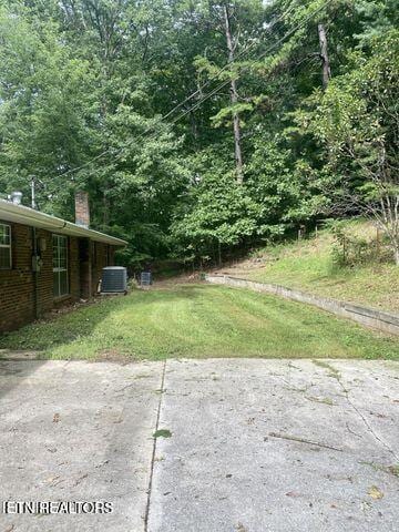 view of yard with central air condition unit