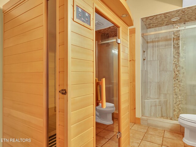 2164 Newt Huff Ln, Sevierville, TN 37862 - full bathroom with a shower stall, toilet, and tile patterned flooring