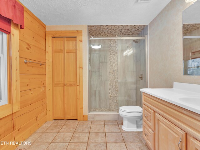 2164 Newt Huff Ln, Sevierville, TN 37862 - full bath with a textured ceiling, toilet, vanity, and a shower stall