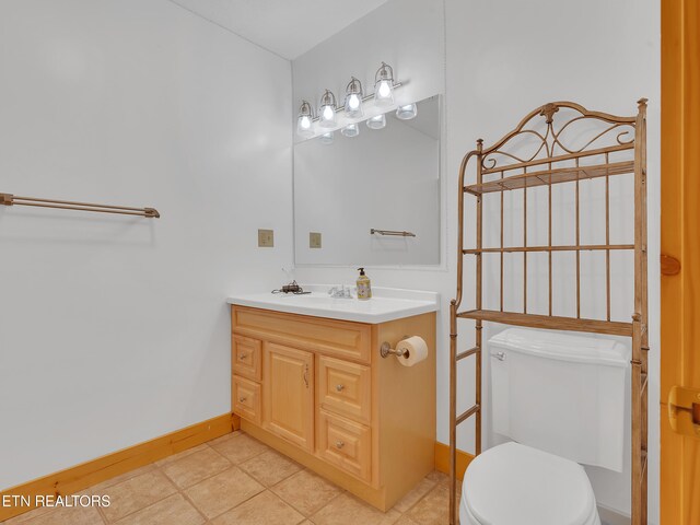 2164 Newt Huff Ln, Sevierville, TN 37862 - bathroom with baseboards, toilet, tile patterned floors, and vanity