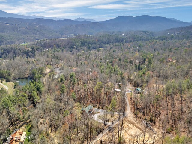 2164 Newt Huff Ln, Sevierville, TN 37862 - birds eye view of property featuring a mountain view and a forest view