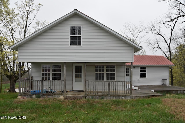 5128 Cove Creek Rd, Byrdstown, TN 38549 - rear view of house with metal roof