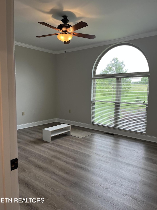 891 Forgety Rd, Jefferson City, TN 37760 - unfurnished room featuring crown molding, wood finished floors, and a ceiling fan