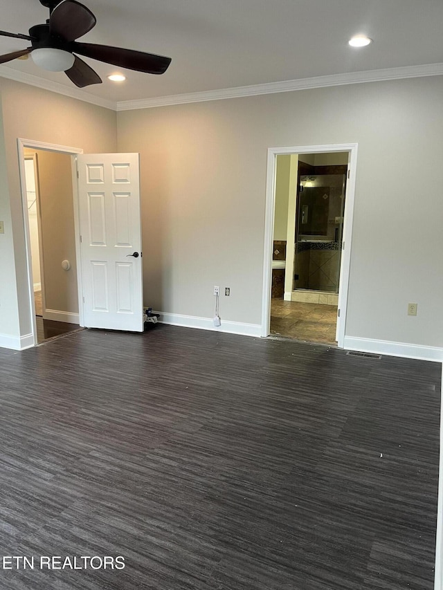 891 Forgety Rd, Jefferson City, TN 37760 - unfurnished room with ceiling fan, crown molding, and recessed lighting