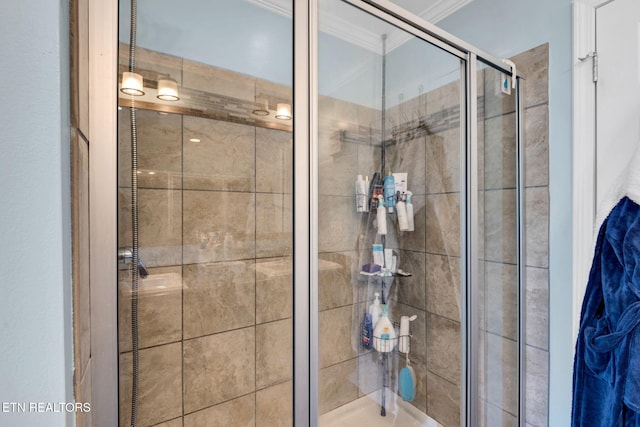 160 Walnut Ln, Rutledge, TN 37861 - bathroom with a stall shower and ornamental molding