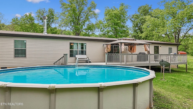 160 Walnut Ln, Rutledge, TN 37861 - outdoor pool featuring a yard, a gazebo, and a deck