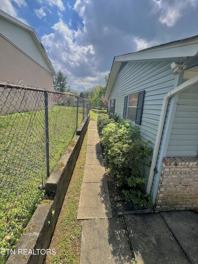 view of yard featuring fence