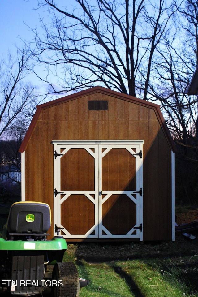 view of shed