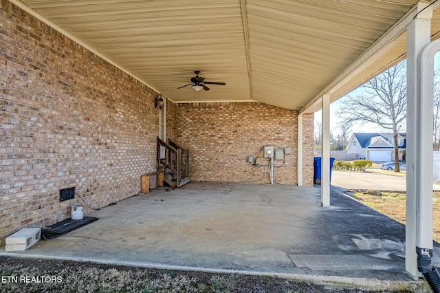 view of patio / terrace with ceiling fan