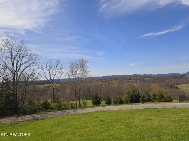 view of mountain feature featuring a rural view