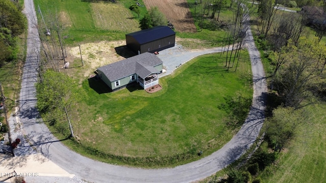 drone / aerial view featuring a rural view