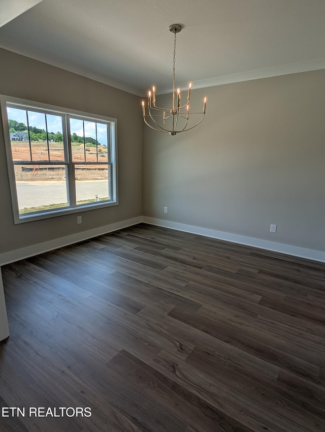 112 Roseberry St Lot 7B, Oak Ridge, TN 37830 - empty room featuring a chandelier and dark wood-type flooring