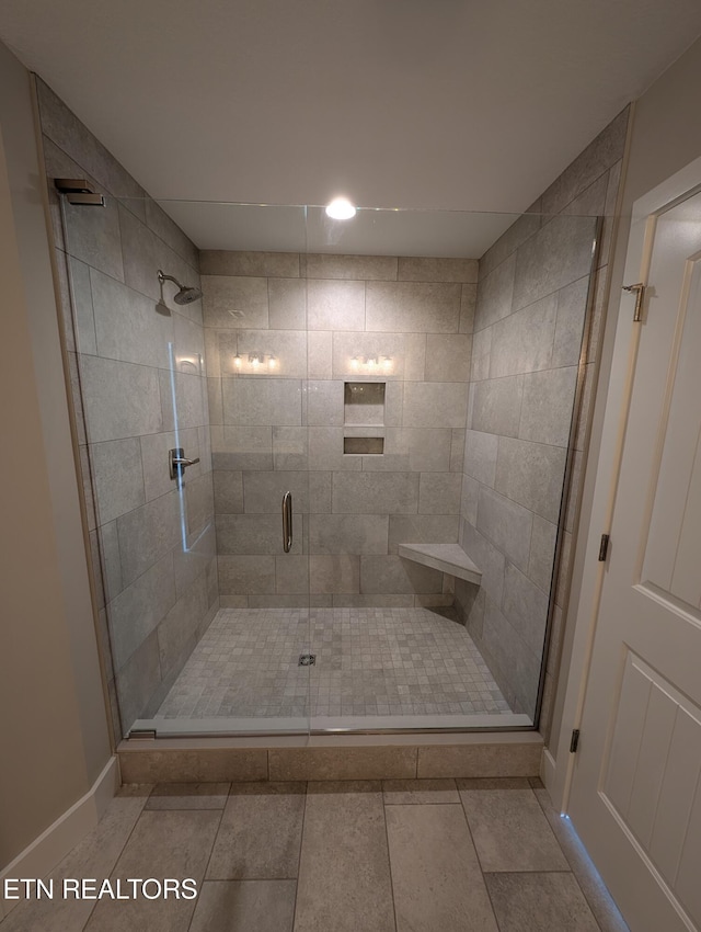 112 Roseberry St Lot 7B, Oak Ridge, TN 37830 - full bath with a stall shower, tile patterned flooring, and recessed lighting