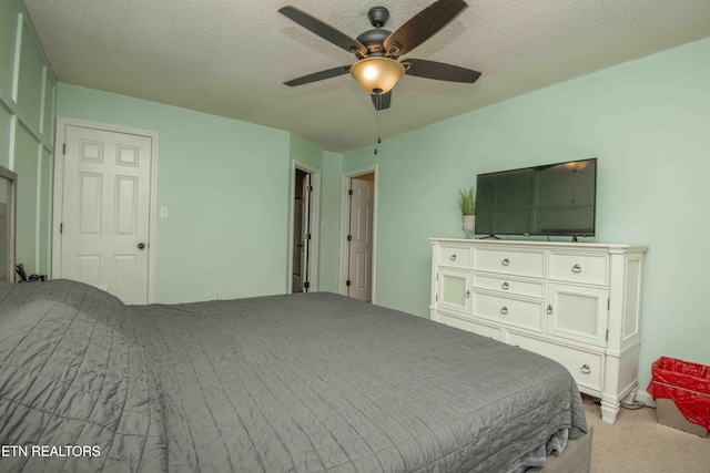 5836 Windtree Ln, Knoxville, TN 37921 - bedroom featuring carpet, a textured ceiling, and a ceiling fan