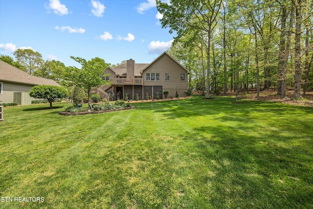 106 Mariners Dr, Fairfield Glade, TN 38558 - view of yard with a wooden deck and stairway