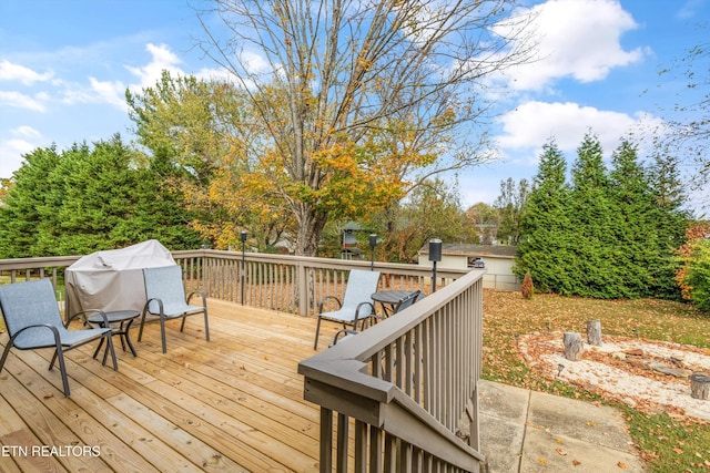 view of wooden deck