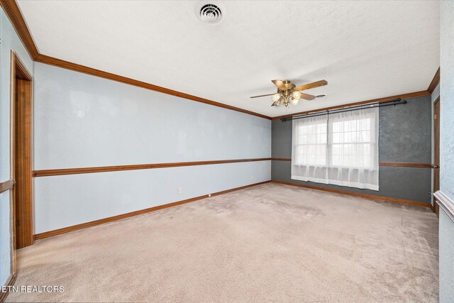 1441 Bunker Hill Rd, Cookeville, TN 38506 - empty room featuring visible vents, ceiling fan, and ornamental molding