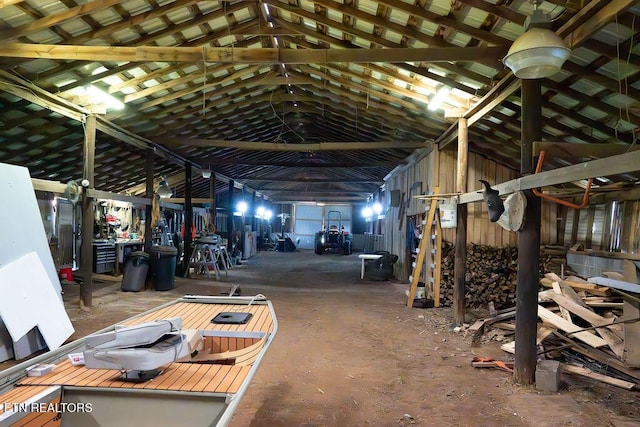 misc room featuring vaulted ceiling