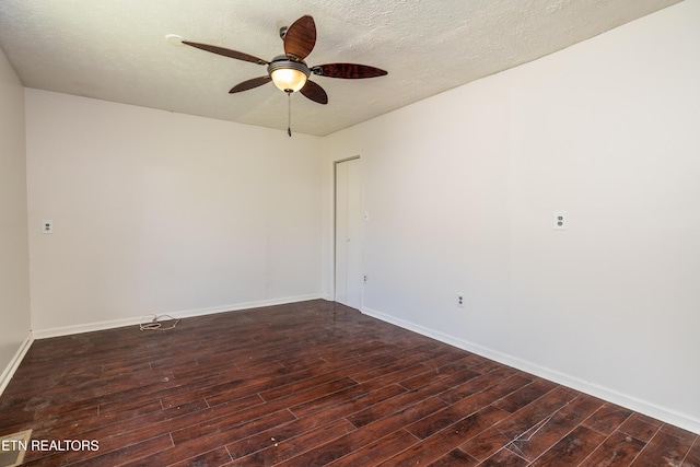 709 Head Of Creek Rd, Sweetwater, TN 37874 - empty room featuring wood finished floors, ceiling fan, baseboards, and a textured ceiling