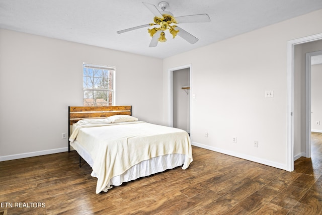 709 Head Of Creek Rd, Sweetwater, TN 37874 - bedroom with wood finished floors, baseboards, and ceiling fan