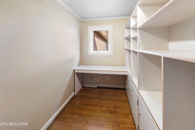212 Douglas Ave, Sweetwater, TN 37874 - spacious closet with built in study area, dark wood-style floors, and visible vents