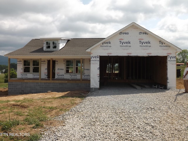 138 Nevils St, Harrogate, TN 37752 - property in mid-construction with roof with shingles, driveway, covered porch, and an attached garage