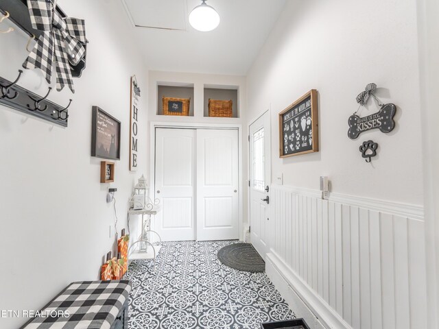 533 T Rd, Monterey, TN 38574 - doorway featuring wainscoting
