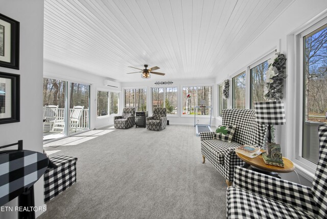 533 T Rd, Monterey, TN 38574 - sunroom / solarium with an AC wall unit and ceiling fan