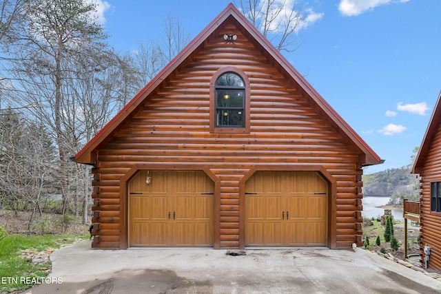 view of garage