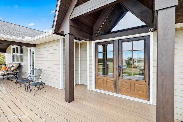 8207 Washington Pike, Corryton, TN 37721 - wooden terrace with french doors