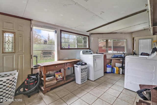 107 Ford St, Byrdstown, TN 38549 - clothes washing area with laundry area and light tile patterned floors