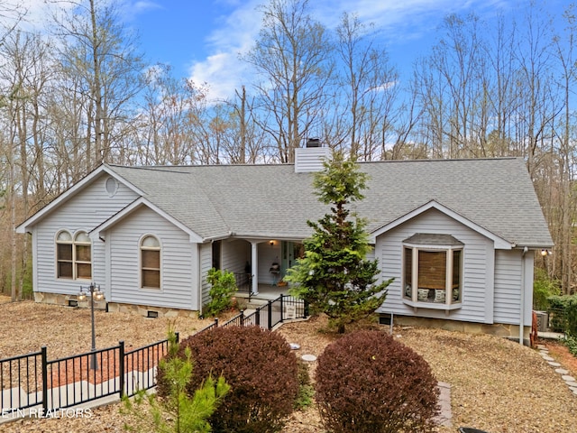 12 Wessex Ct, Crossville, TN 38558 - single story home with a chimney, a shingled roof, and fence