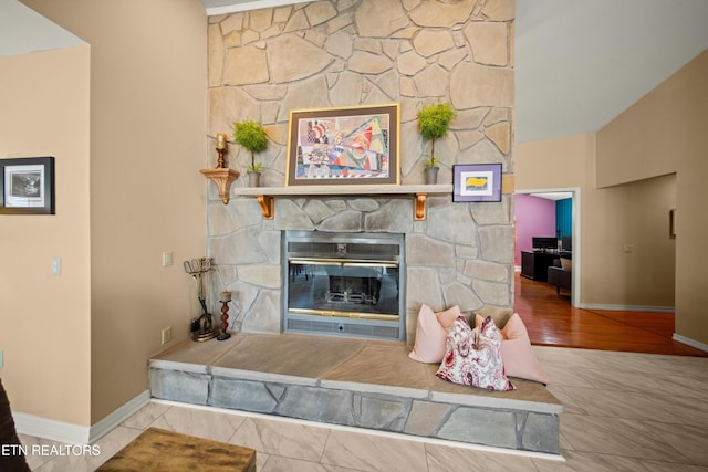 12 Wessex Ct, Crossville, TN 38558 - living room featuring baseboards and a fireplace