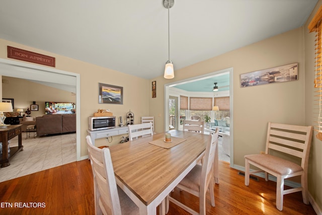 12 Wessex Ct, Crossville, TN 38558 - dining area featuring baseboards, wood finished floors, and ceiling fan