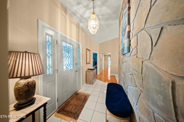 12 Wessex Ct, Crossville, TN 38558 - foyer entrance with baseboards, lofted ceiling, and light tile patterned floors