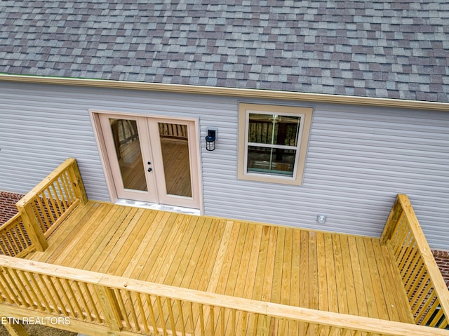 deck featuring french doors