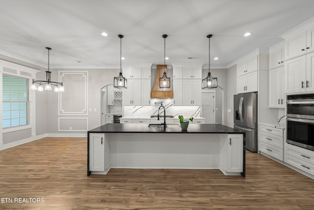 204 Atoka Pl, Loudon, TN 37774 - kitchen featuring a sink, white cabinetry, crown molding, and stainless steel appliances