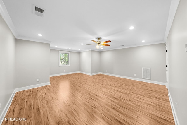 204 Atoka Pl, Loudon, TN 37774 - spare room featuring light wood-style floors, baseboards, ornamental molding, and visible vents