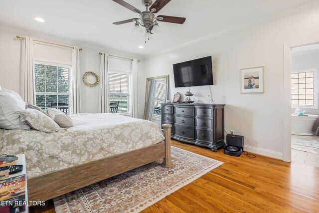 1798 Pearl Ave, Cookeville, TN 38506 - bedroom with baseboards, crown molding, wood finished floors, and recessed lighting