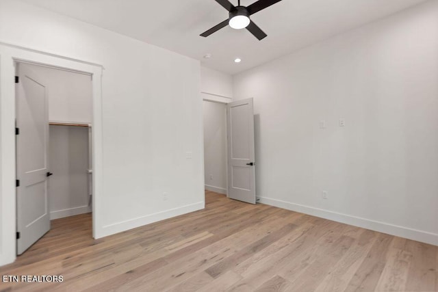 788 Blackberry Ridge Rd, Lenoir City, TN 37772 - unfurnished bedroom with recessed lighting, light wood finished floors, baseboards, and ceiling fan