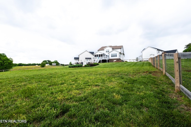 view of yard with fence