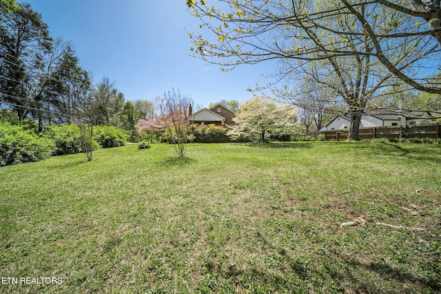 view of yard featuring fence