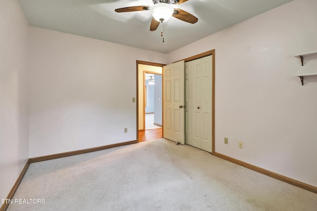 214 Snead Dr, Crossville, TN 38558 - unfurnished bedroom with baseboards, carpet flooring, and a ceiling fan