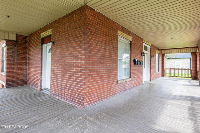 deck with a porch