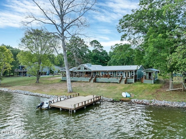 4225 W Lakeview Cir, Louisville, TN 37777 - dock area featuring a water view and a yard