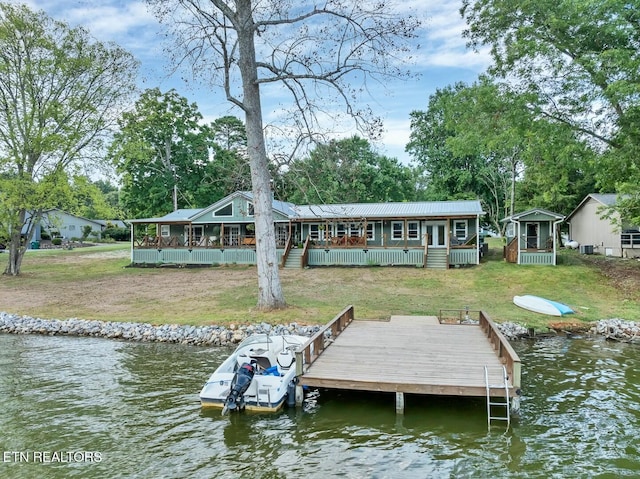 4225 W Lakeview Cir, Louisville, TN 37777 - dock featuring a lawn and a deck with water view