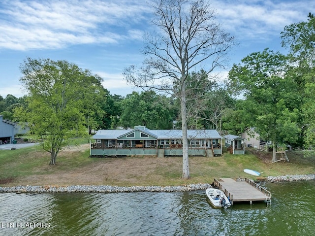 4225 W Lakeview Cir, Louisville, TN 37777 - dock area featuring a water view and a yard