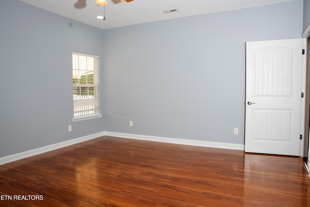 129 Mcneilly Cir, Maryville, TN 37803 - unfurnished room with wood finished floors, ceiling fan, and baseboards