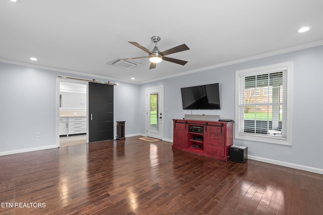 unfurnished living room with ceiling fan, baseboards, visible vents, and plenty of natural light
