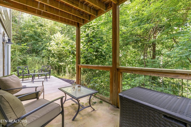 view of patio with an outdoor living space